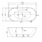 Ванна акриловая Belbagno BB28 Ванна акриловая Belbagno BB28